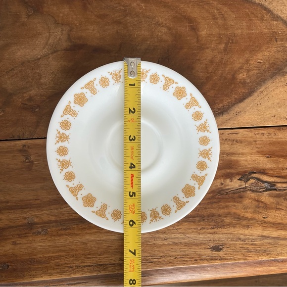 Vintage Set of 4 Corelle Gold Butterfly Patterned Saucer Plates - Picture 6 of 7